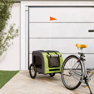 The Living Store Hondenfietstrailer Oxford Groen-Grijs