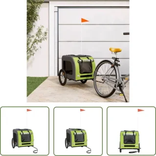 The Living Store Hondenfietstrailer Oxford Groen-Grijs