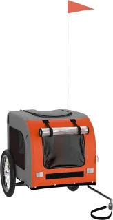 The Living Store Hondenfietstrailer Oxford Oranje-Grijs