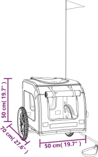 The Living Store Hondenfietstrailer Oxford Oranje-Grijs