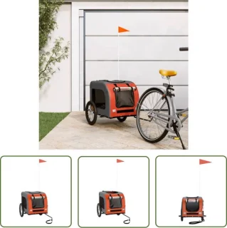 The Living Store Hondenfietstrailer Oxford Oranje-Grijs