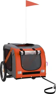 The Living Store Hondenfietstrailer Oxford Oranje Zwart