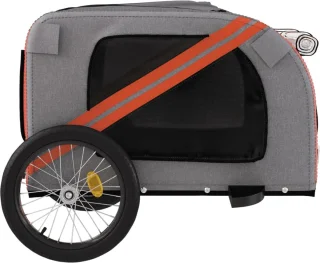The Living Store Hondenfietstrailer Oxford Oranje Zwart