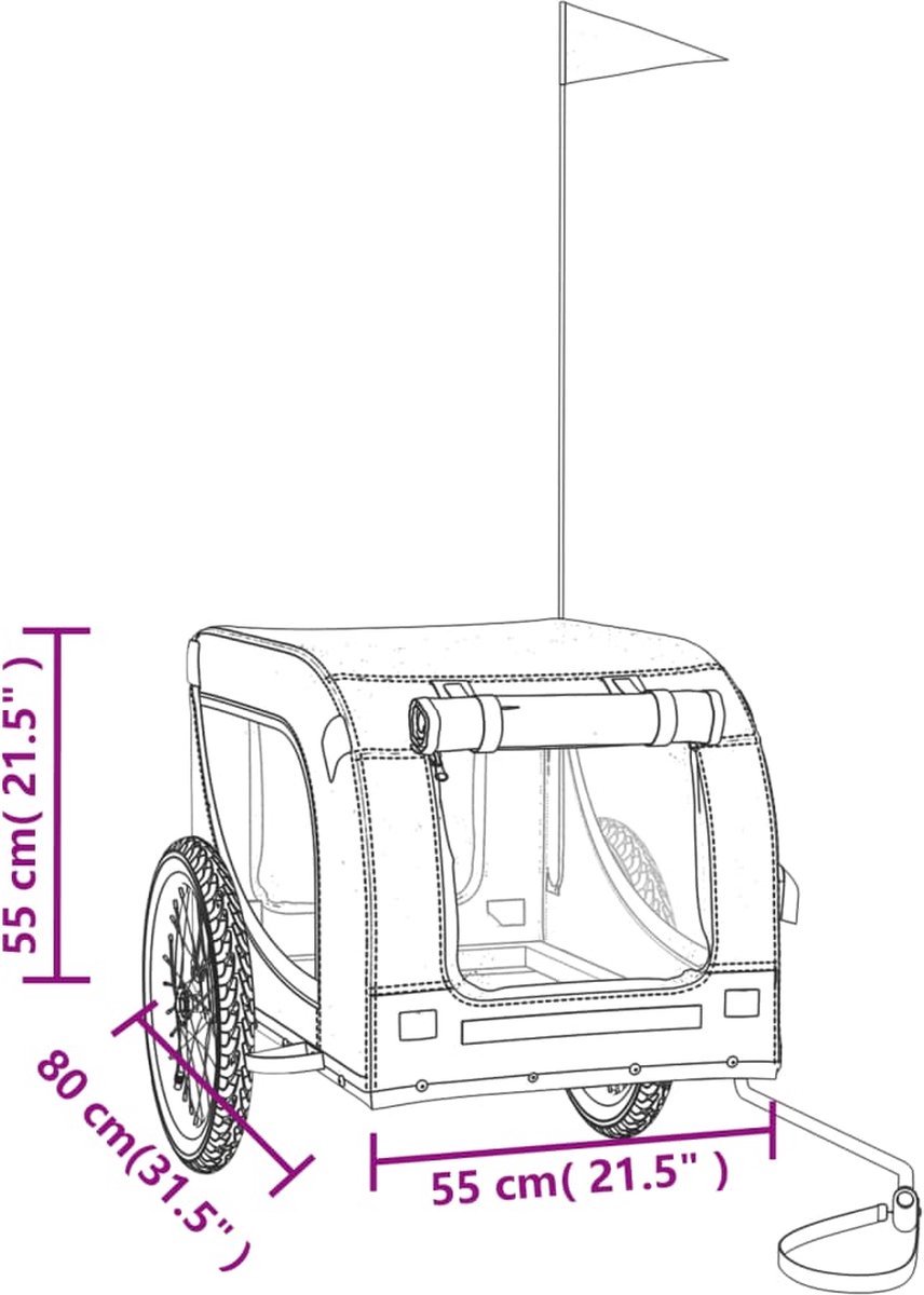 Wat vinden we goed aan de The Living Store Hondenfietstrailer Oxford Oranje/Zwart