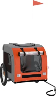 The Living Store Hondenfietstrailer Oxfordstof Oranje-Grijs