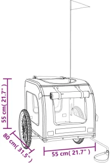 The Living Store Hondenfietstrailer Oxfordstof Oranje-Grijs