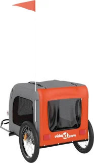 The Living Store Hondenfietstrailer Oxfordstof Oranje-Grijs