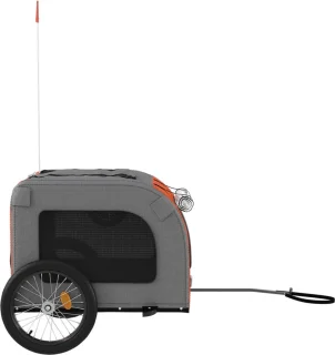 The Living Store Hondenfietstrailer Oxfordstof Oranje-Grijs