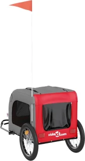 The Living Store Hondenfietstrailer Rood-Grijs
