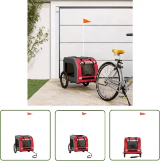 The Living Store Hondenfietstrailer Rood-Grijs