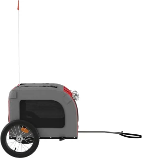 The Living Store Hondenfietstrailer Rood-Grijs