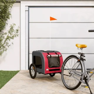 The Living Store Hondenfietstrailer Rood-Grijs
