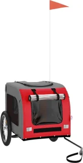 The Living Store Hondenfietstrailer Rood-Grijs