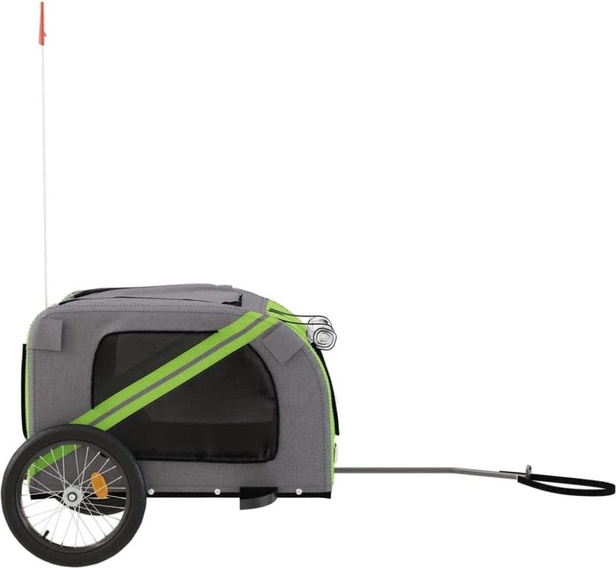 Wat vinden we goed aan de Thuys Hondenfietskar Opvouwbaar Groen