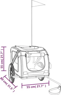 Thuys Opvouwbare Hondenfietskar Zwart
