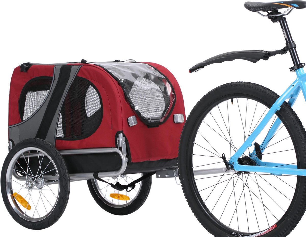 Wat vinden we goed aan de Topmast Hondenfietskar Medium Rood