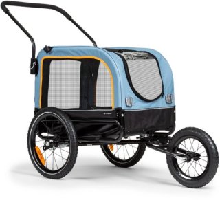 TOPMAST VARIO 2-in-1 Hondenaanhanger & Buggy Blauw Zwart