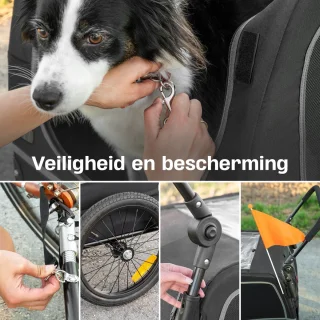 TrevoPet Hondenfietskar 2-in-1 Opvouwbaar voor Kleine en Grote Honden