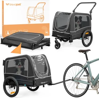 TrevoPet Hondenfietskar 2-in-1 Opvouwbaar voor Kleine en Grote Honden