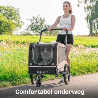 TrevoPet Hondenfietskar 2-in-1 Opvouwbaar voor Kleine en Grote Honden