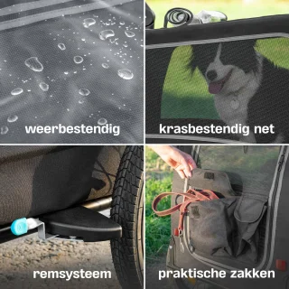 TrevoPet Hondenfietskar 2-in-1 Opvouwbaar voor Kleine en Grote Honden