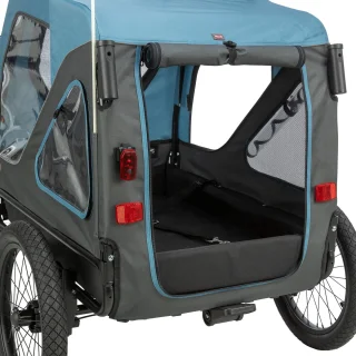 Wat vinden we goed aan de Trixie fietskar blauw/grijs L