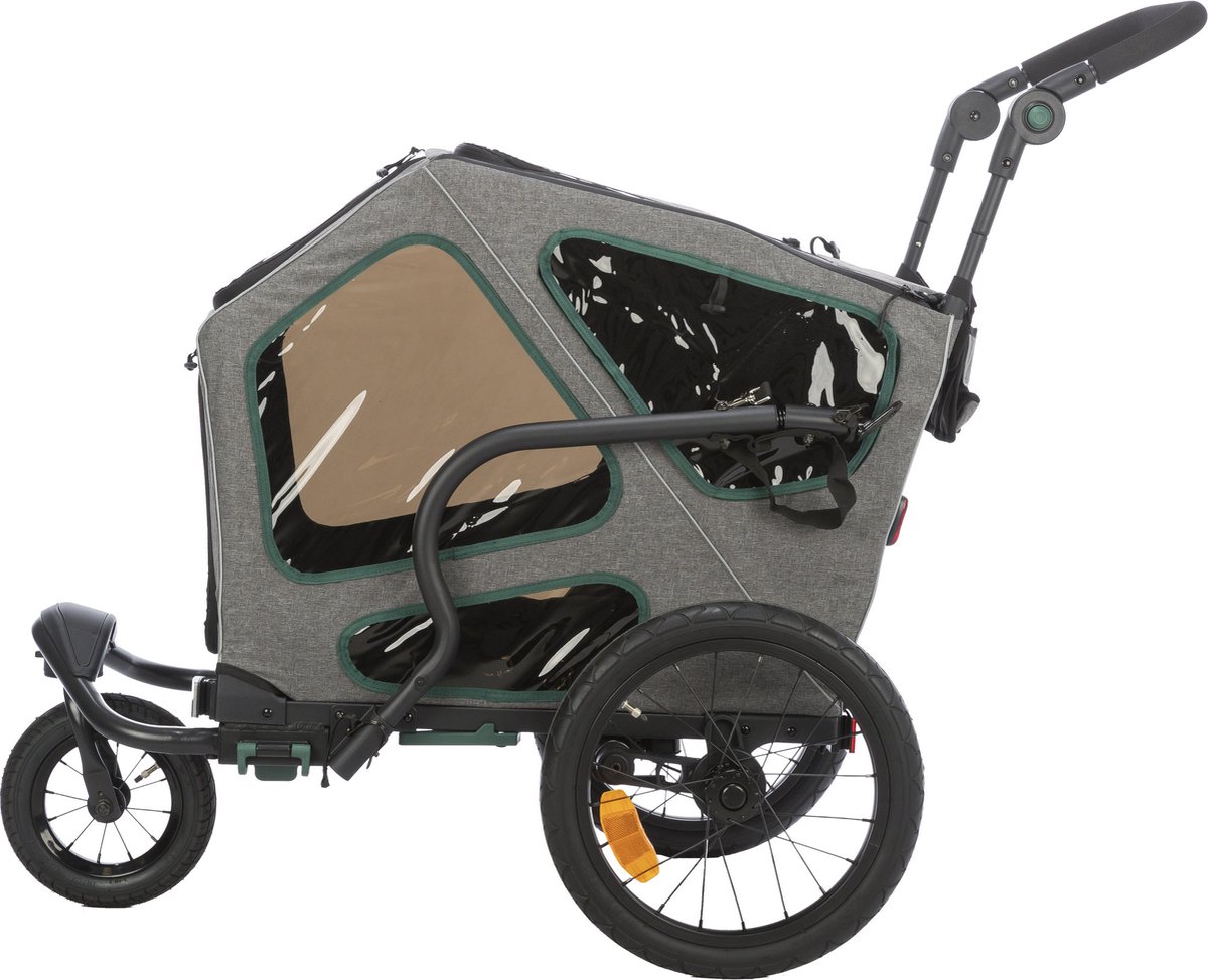 Wat vinden we goed aan de Trixie Hondenfietskar Grijs/Salie 62x80x92 cm