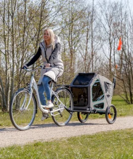 Trixie Hondenfietskar Grijs/Salie 80x98x103 cm