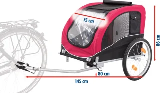 Trixie Hondenfietskar L 30 kg Zwart Rood