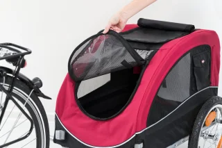Trixie Hondenfietskar M Zwart Rood