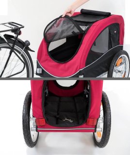 Trixie Hondenfietskar M Zwart Rood