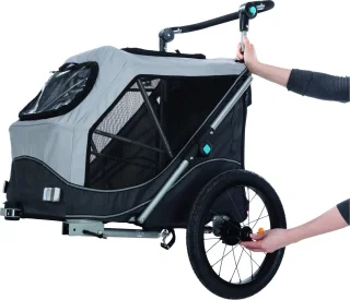 Trixie Hondenfietskar Opvouwbaar Grijs 103x74x95 cm