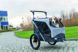 Trixie Hondenfietskar Opvouwbaar Grijs 103x74x95 cm