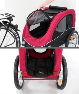 Trixie Joggingkit Rood/Zwart voor Hondenfietskar L
