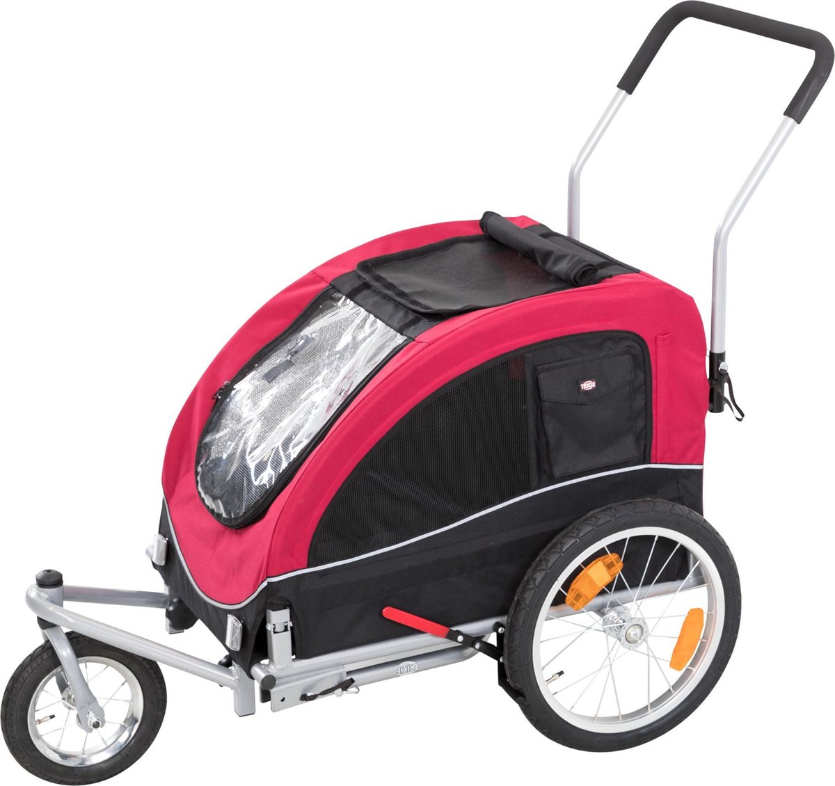 Wat vinden we goed aan de Trixie Joggingkit Rood/Zwart voor Hondenfietskar L