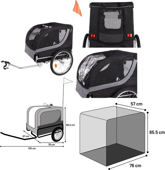 Tybalt HondenFietskar zwart 76x57x65,5cm review