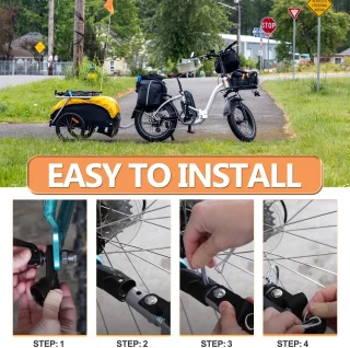 Universeel Koppelstuk Fietsaanhanger 2 Stuks Zwart