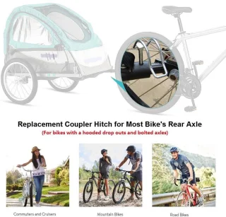 Universeel Koppelstuk Fietsaanhanger 2 Stuks Zwart