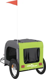 vidaXL Fietskar Buggy Oxford Groen-Grijs