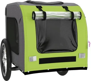 vidaXL Fietskar Buggy Oxford Groen-Grijs