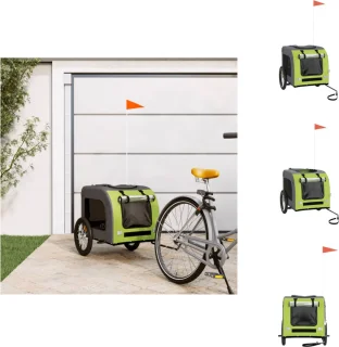 vidaXL Fietskar Buggy Oxford Groen-Grijs