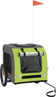 vidaXL Fietskar Buggy Oxford Groen-Grijs