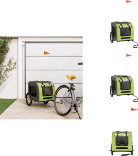 vidaXL Fietskar Buggy Oxford Groen-Grijs
