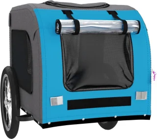 vidaXL Fietskar Hondenfietskar Oxford Blauw-Grijs