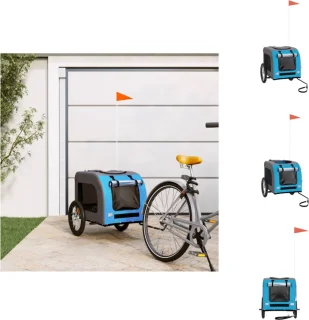 vidaXL Fietskar Hondenfietskar Oxford Blauw-Grijs