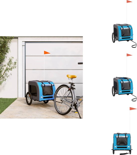 vidaXL Fietskar Hondenfietskar Oxford Blauw-Grijs review