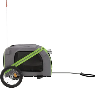 vidaXL Fietskar Hondenfietskar Oxford Groen-Grijs