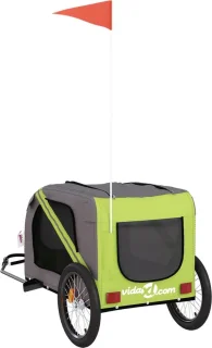 vidaXL Fietskar Hondenfietskar Oxford Groen-Grijs