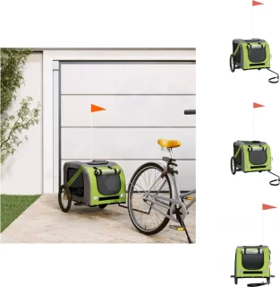 vidaXL Fietskar Hondenfietskar Oxford Groen-Grijs