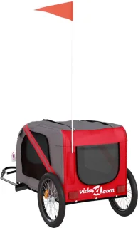vidaXL Fietskar Hondenfietskar Oxford Rood-Grijs